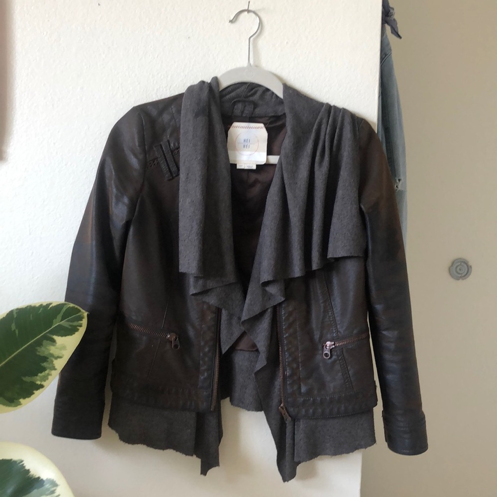 Anthropologie Hei Hei Faux Leather Jacket - XSP